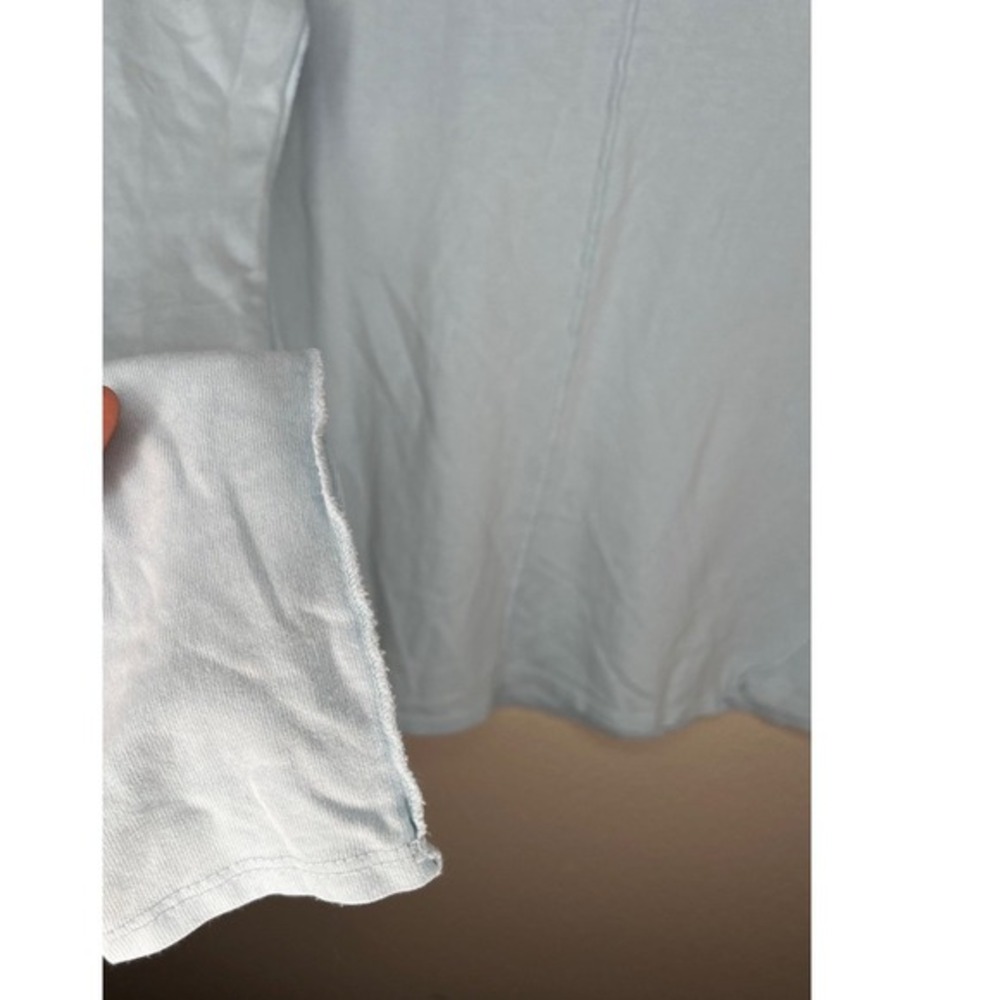 Free‎ People We The Free Light Blue Deep V-neck Long Sleeve Sz XS Oversized EUC - Picture 5 of 11